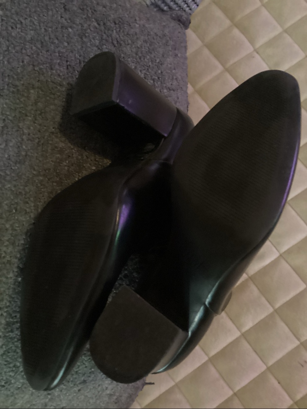 H&M Y2K Block Heels Black Faux Leather Mid-Calf Ankle Boots Pointed Toes Size 7 - Picture 7 of 7